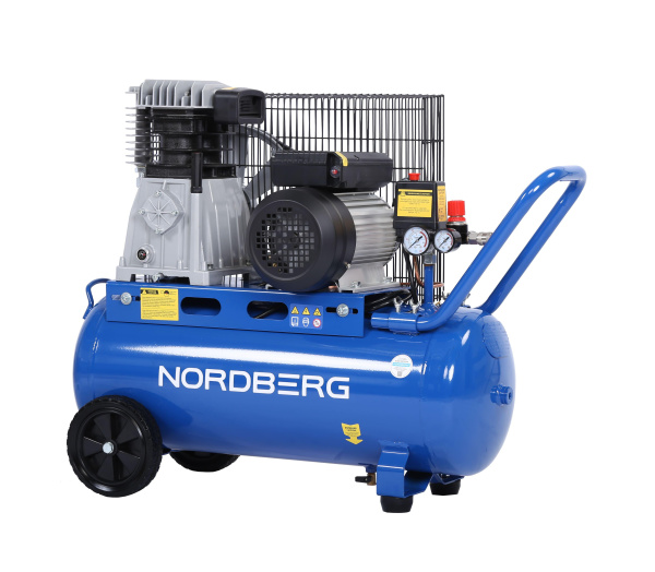 Компрессор поршневой с ременной передачей 220 В, ресивер 50 л, 446 л/мин NCE50/480