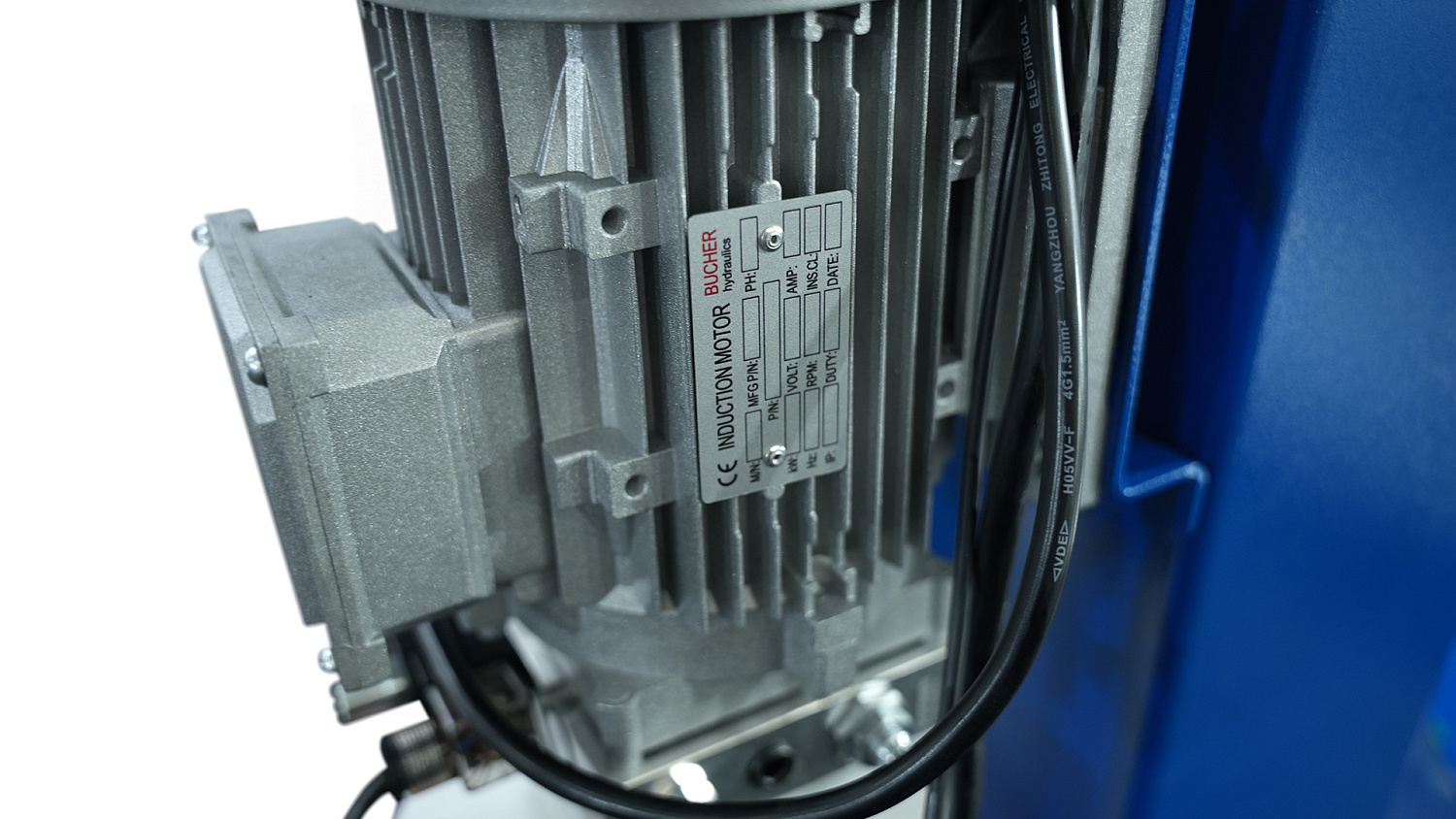 Подъемник 4-стоечный 5 т, c ручной траверсой 3 т N433, для сход-развала, электростопоры, 380 В, синий/серый 4450J_EG/EB(M)